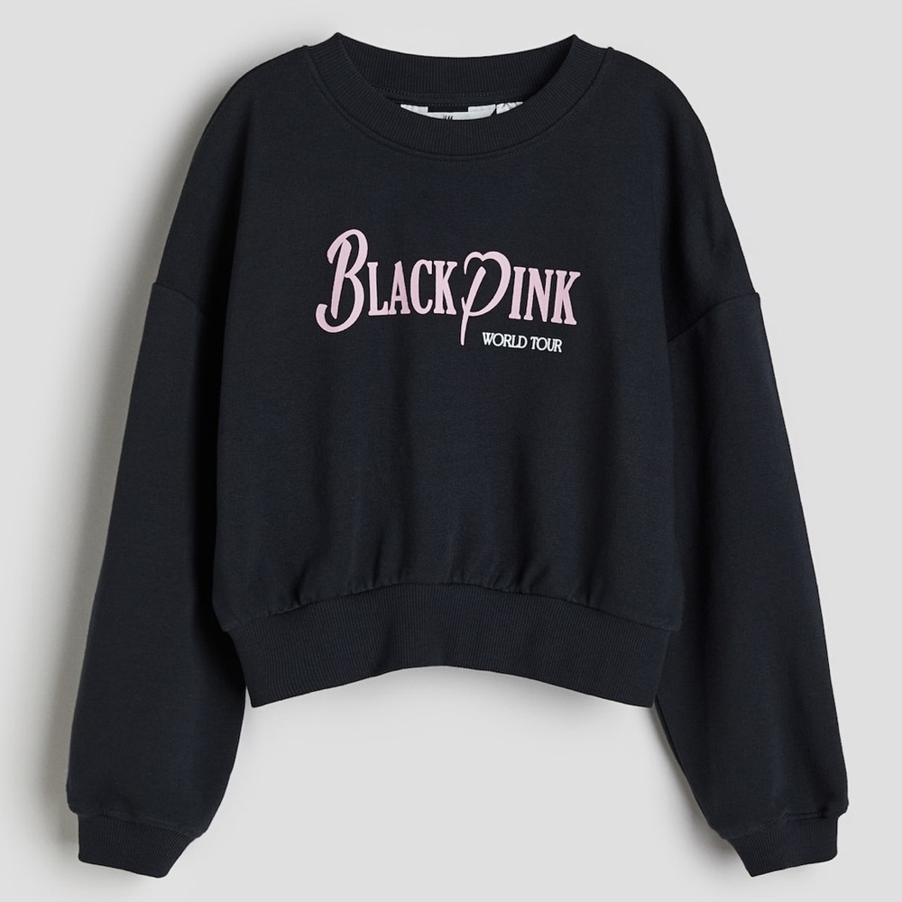 H&M Black Sweatshirt with Pink Print
